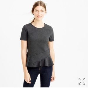 J. Crew Gray Peplum Blouse